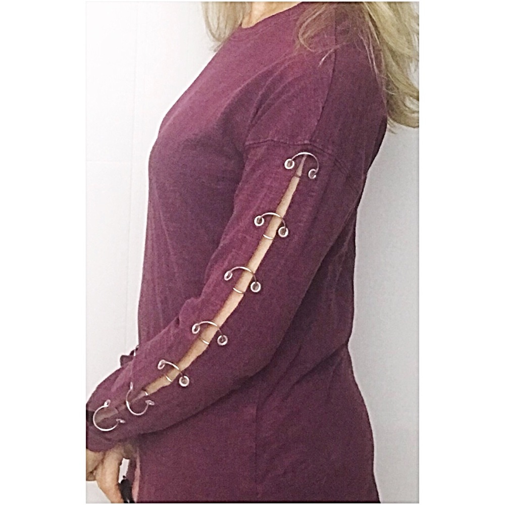 📍SALE Mineral Wash Ring Sleeve Tunic Top SML - Picture 6 of 8